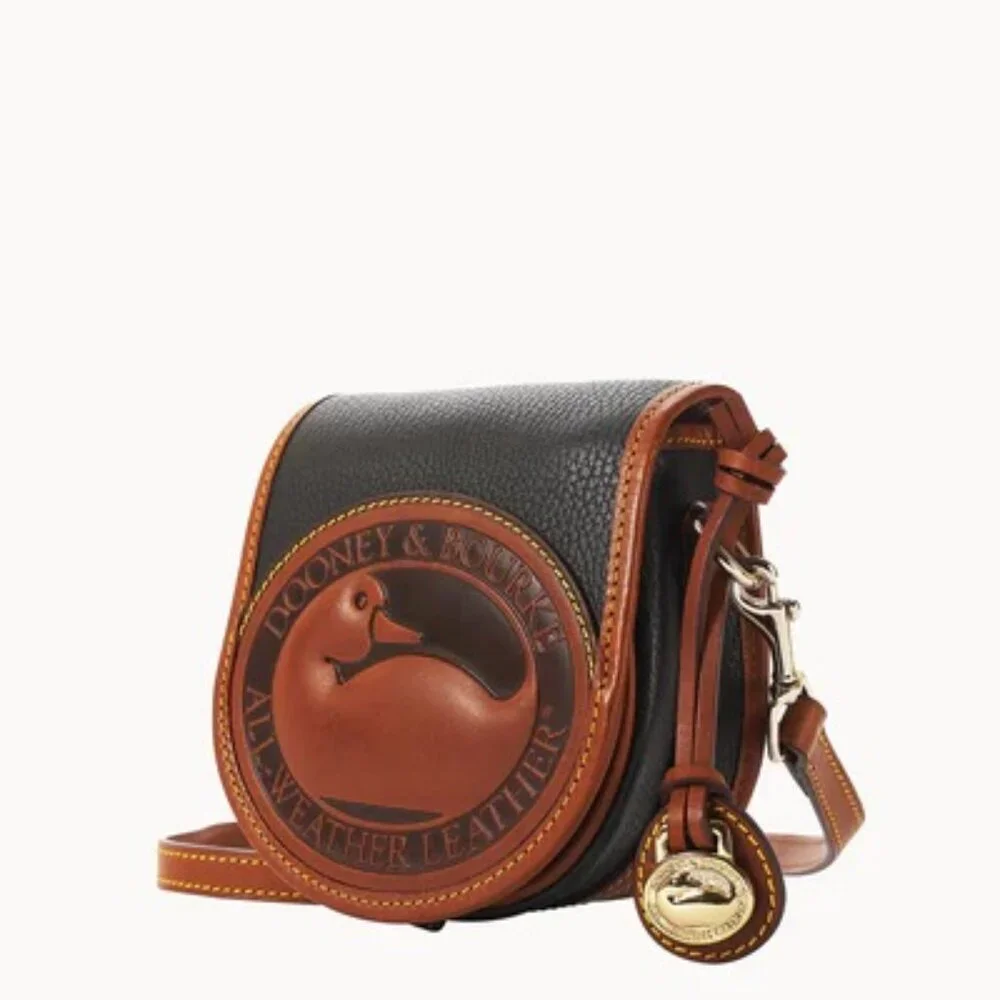 Dooney & Bourke Black All-Weather Pebbled Leather Duck Bag - Picture 2 of 4
